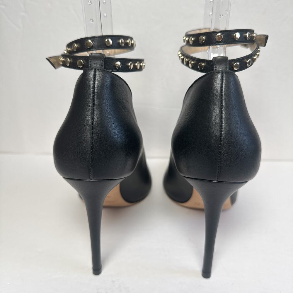 Jimmy Choo Lark 100 Studded Black Bootie Leather Heels Size 39.5 - Picture 13 of 15